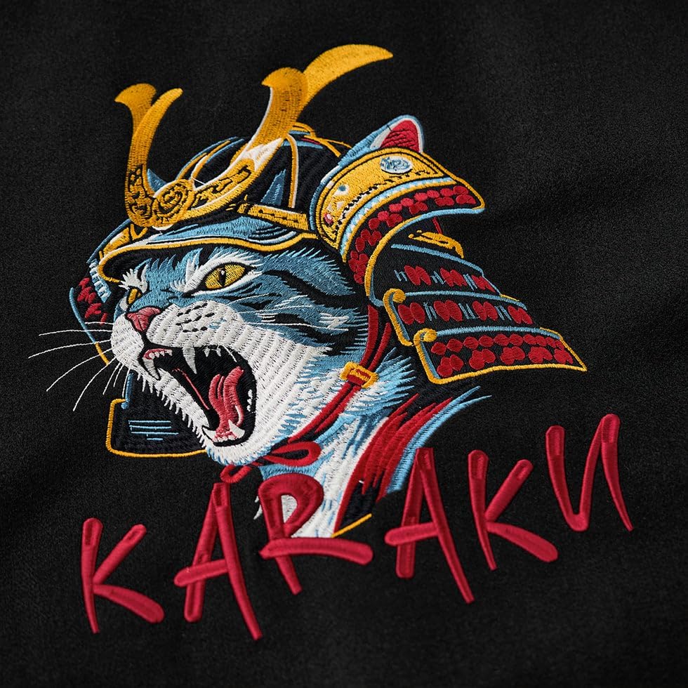 KaraKu猫刺繍 スタジャン Amazon | [karaku] ジャケット メンズ「烈吼ノ幕府将軍猫」刺繍 刺繍